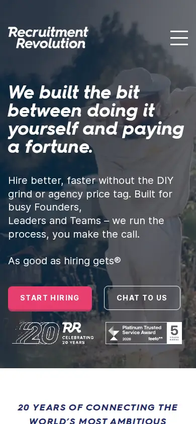 Recruitment Revolution Website mobile view
