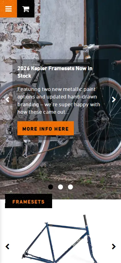 Brother Cycles Website mobile view